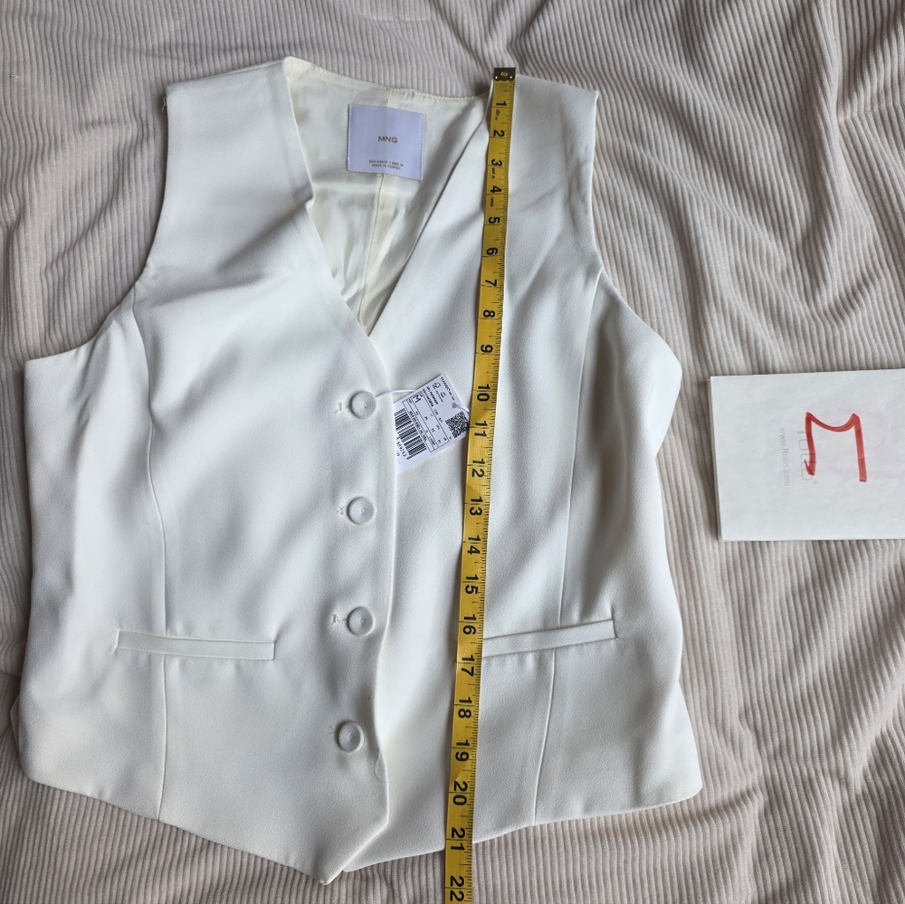 Mango suited Vest With Button off white BNWT - Picture 10 of 16